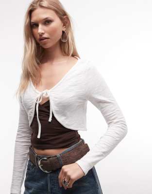 Reclaimed Vintage Sheer Bolero Top In White