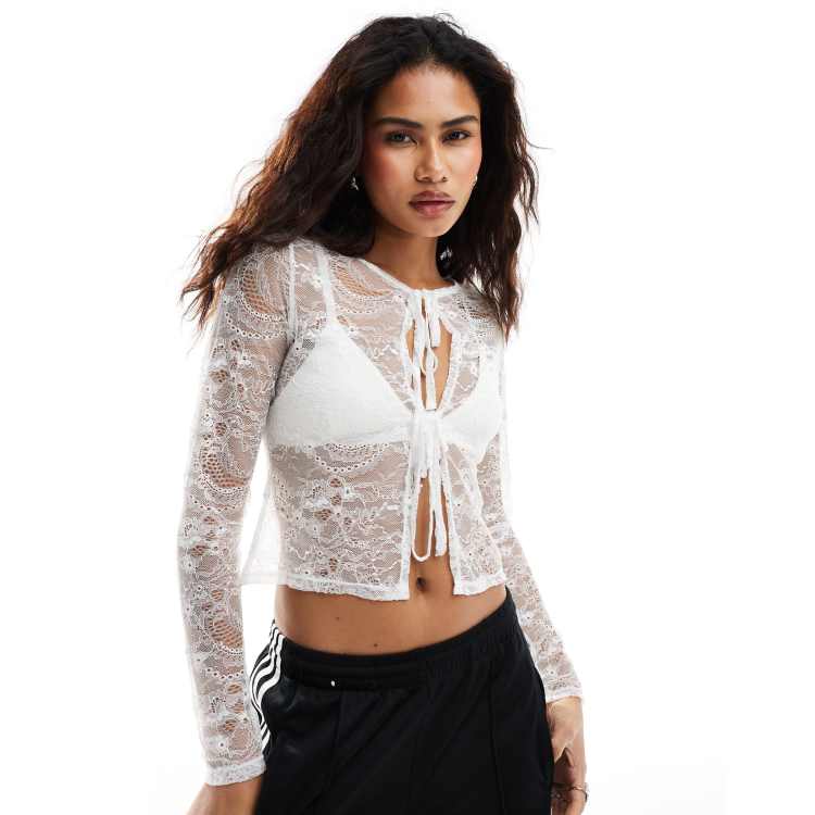 Tie Front Sheer Cardigan | Ardene