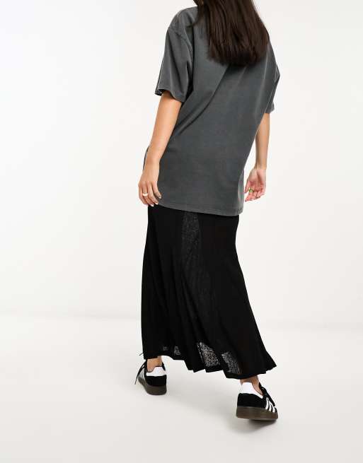 Reclaimed Vintage sheer maxi skirt in black, 2 of 4