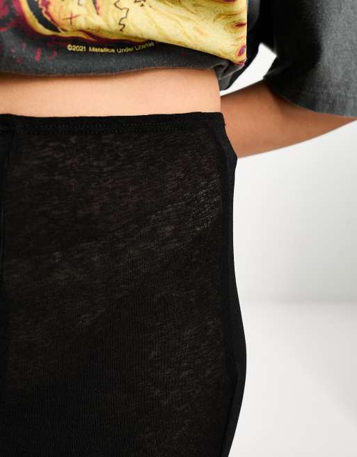 Reclaimed Vintage sheer maxi skirt in black, 4 of 4