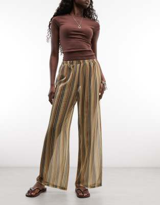 Reclaimed Vintage Sheer Wide Leg Pants In Multi
