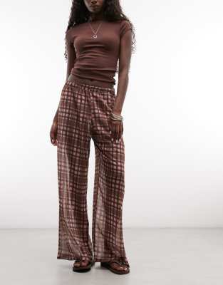 Reclaimed Vintage Sheer Wide Leg Pants In Multi