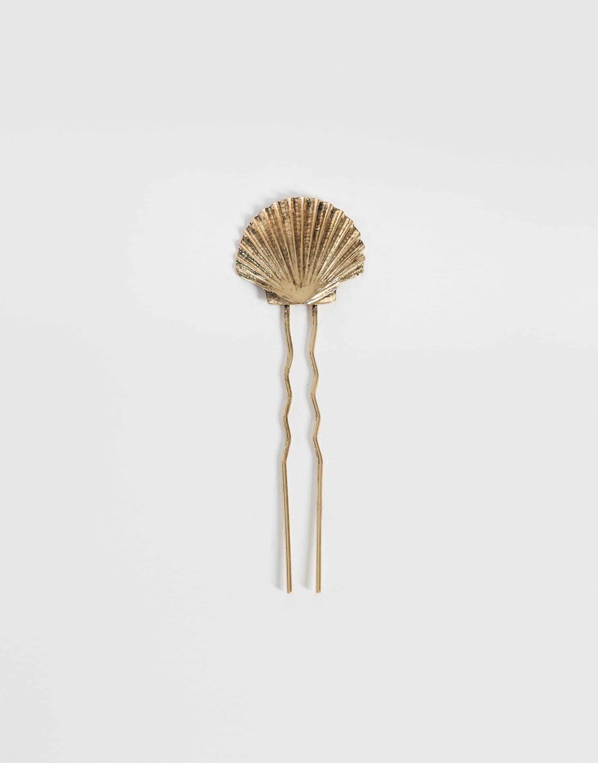 reclaimed vintage shell french hair pin in gold
