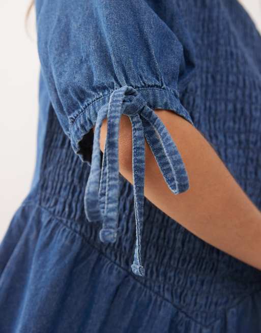 white christmas dresses Country Denim Shirred Denim Dress main image 0