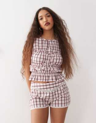 Reclaimed Vintage Shirred Top With Seam Details