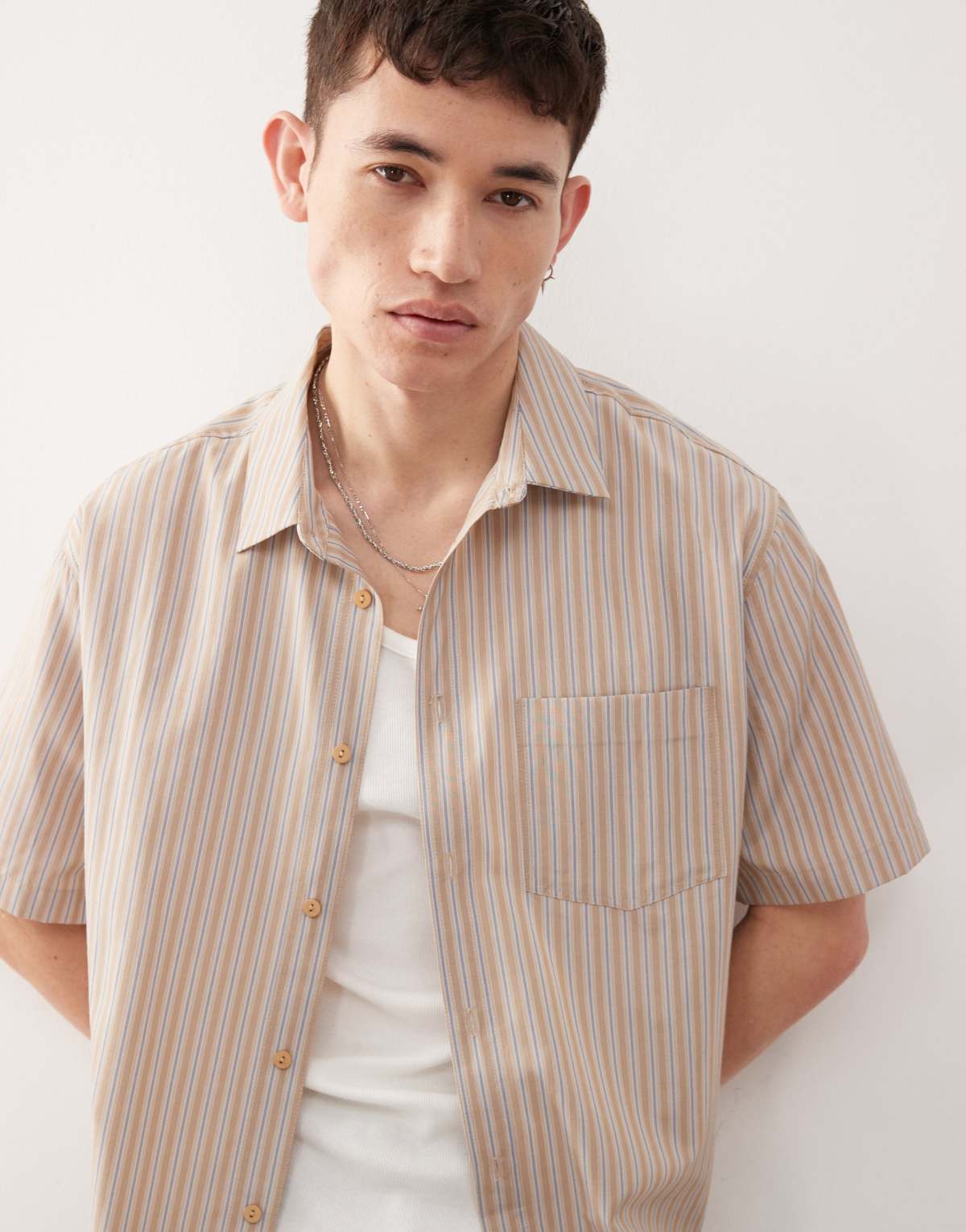 Reclaimed Vintage shirt with textured Stripe