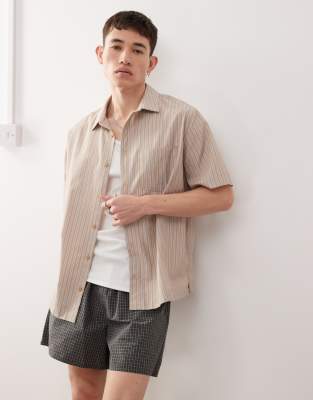 Reclaimed Vintage Shirt With Textured Stripe-multi