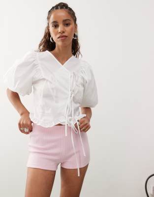 Reclaimed Vintage - Short court en jersey d'ensemble - Rose clair
