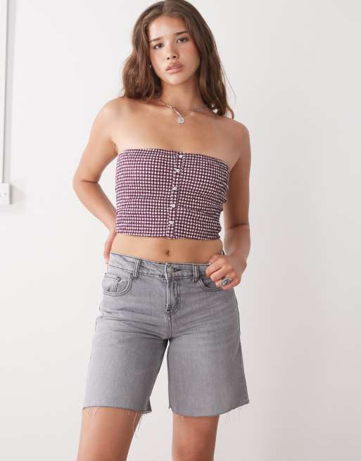 Reclaimed Vintage - Short dad trapèze en jean - Gris délavé , 2 de 5