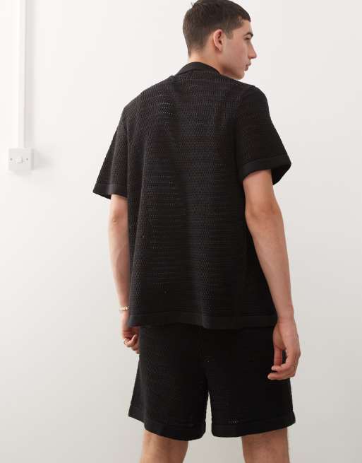 Reclaimed Vintage - Short d'ensemble au crochet unisexe - Noir, 3 de 5