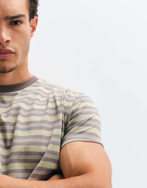 Reclaimed Vintage short sleeve t-shirt in olive stripes, 2 of 5
