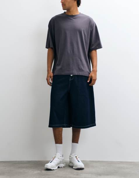 Reclaimed Vintage shorts in denim con cuciture indaco - view 1
