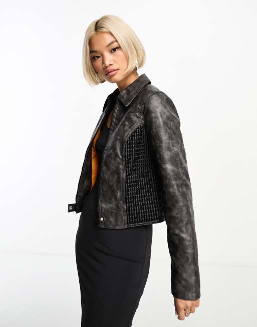 Shrunken moto clearance jacket