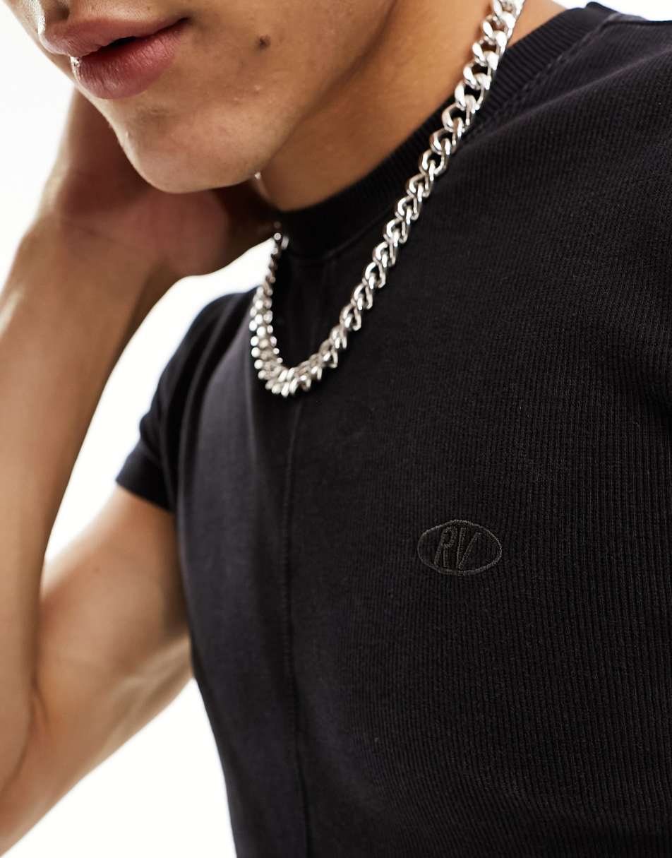 Reclaimed Vintage shrunken t-shirt in charcoal 0