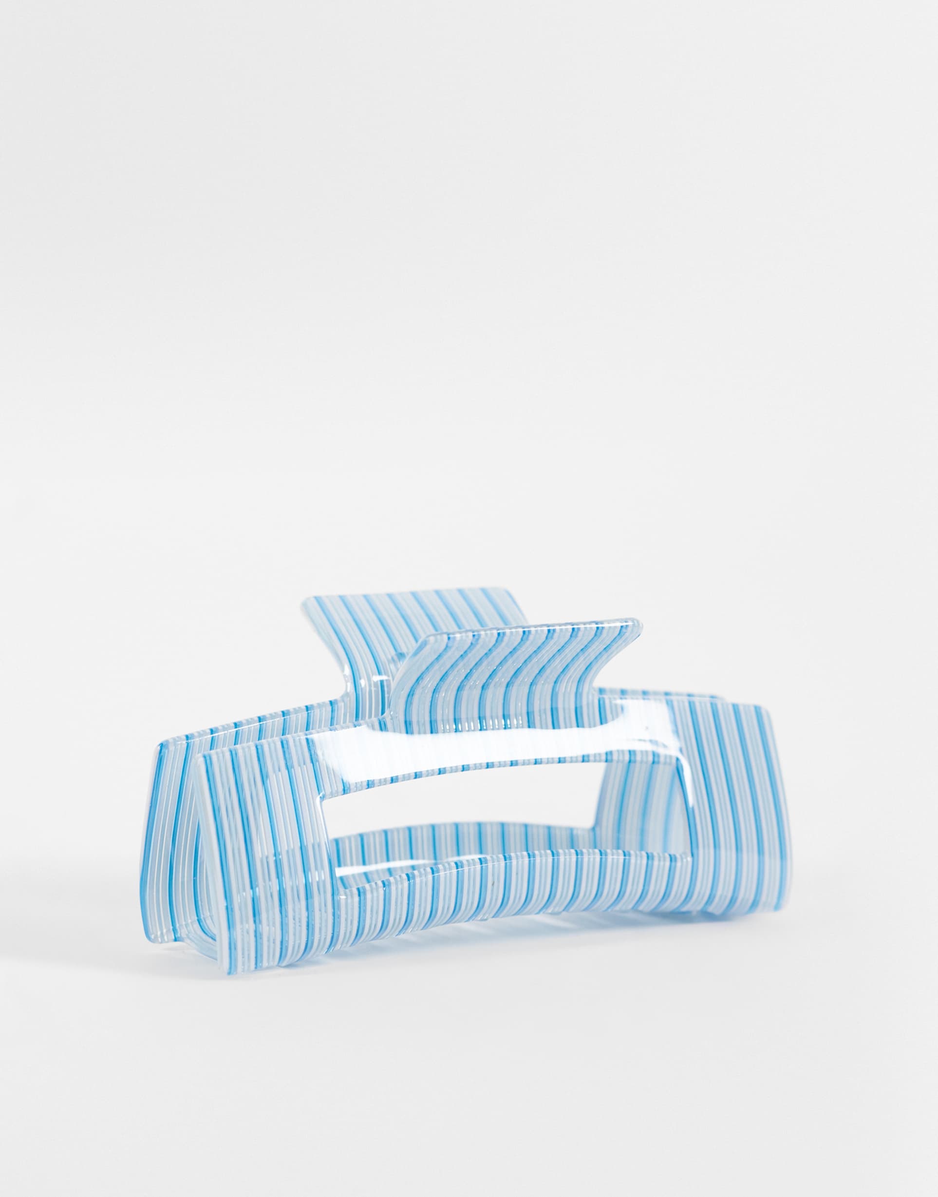 reclaimed vintage side hair clip in blue stripe