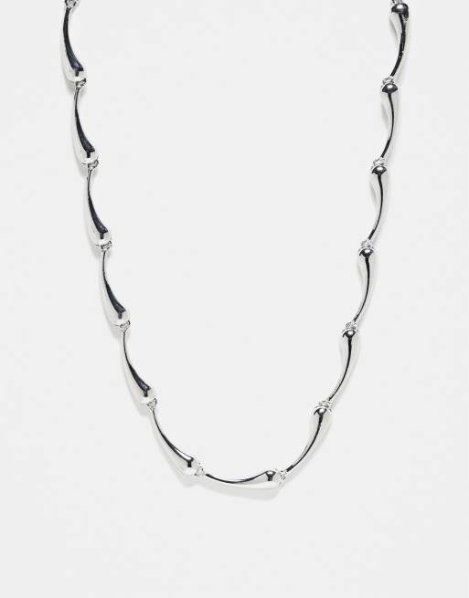Reclaimed Vintage – Silverfärgad halskedja med droppdesign i unisex-modell