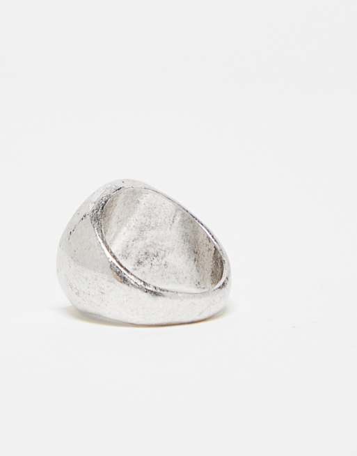 Reclaimed Vintage – Silverfärgad ring i unisex-modell med tecknat solmotiv, 2 av 4