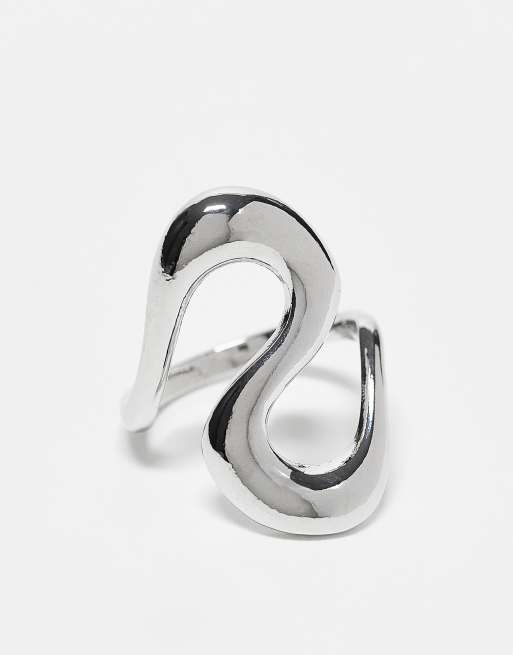 Reclaimed Vintage – Silverfärgad, rund ring i unisex-modell