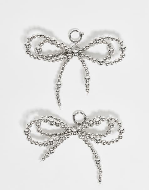 Reclaimed Vintage – Silverfärgade väsk- eller skohängen med rosetter, 2-pack - view 1
