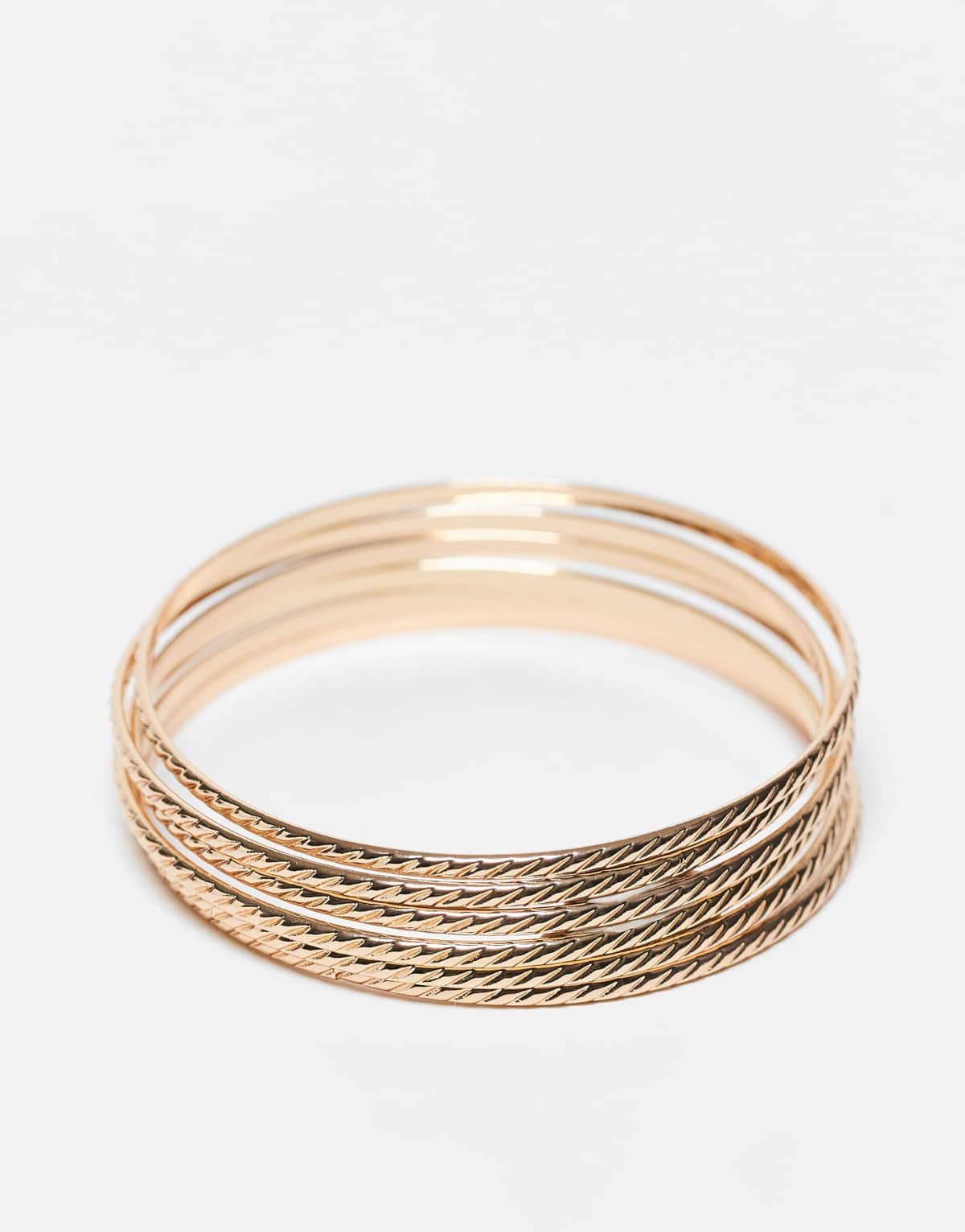 Reclaimed Vintage skinny bangle pack in gold