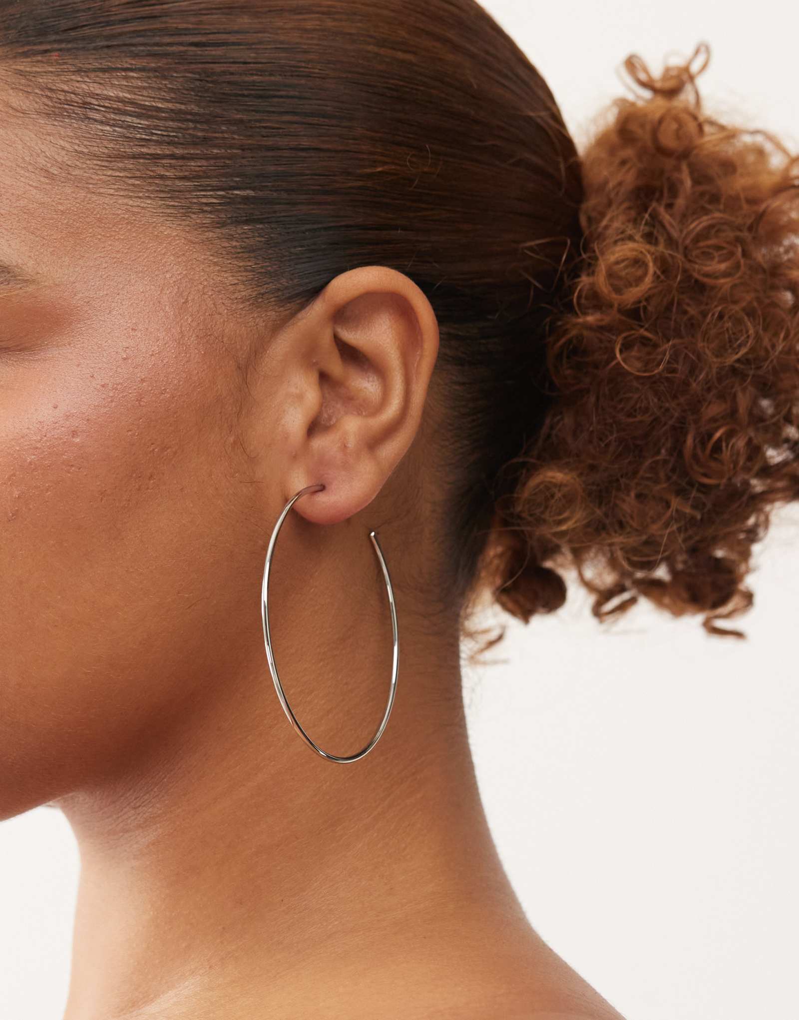 Восстановленные винтажные узкие обручи xl серебристого цвета