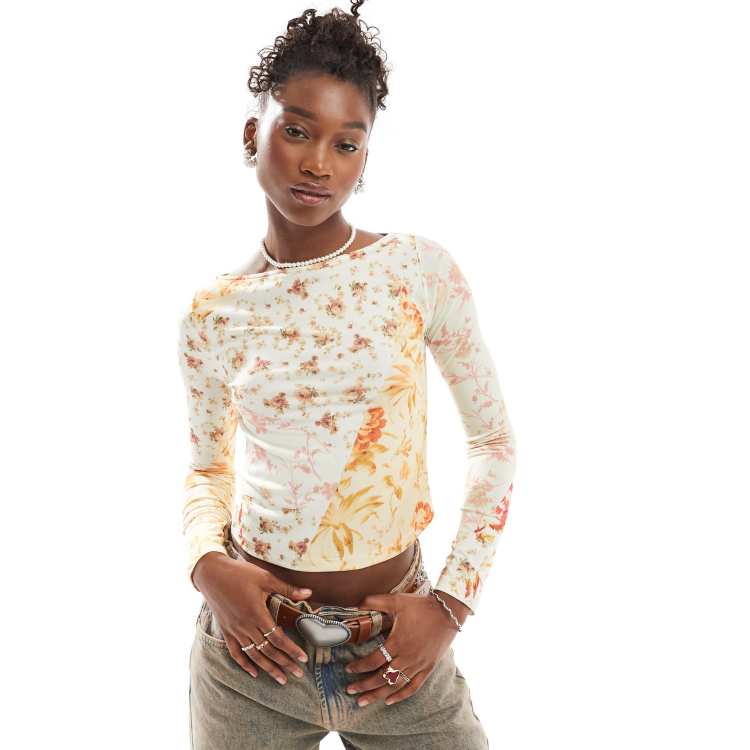 トップス vintage paisley design high neck tops Jean Paul Gaultier Faded Mosaic Jersey Turtleneck Top JPG