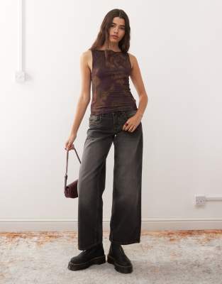 Reclaimed Vintage Slash Neck Tank Top In Multi