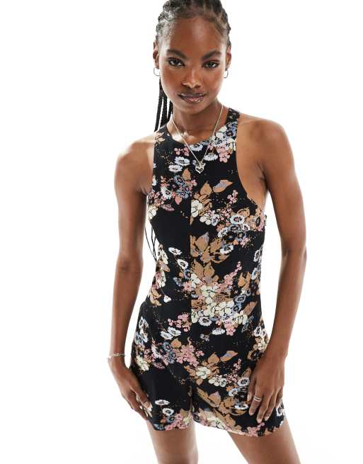 Reclaimed Vintage sleeveless romper in floral