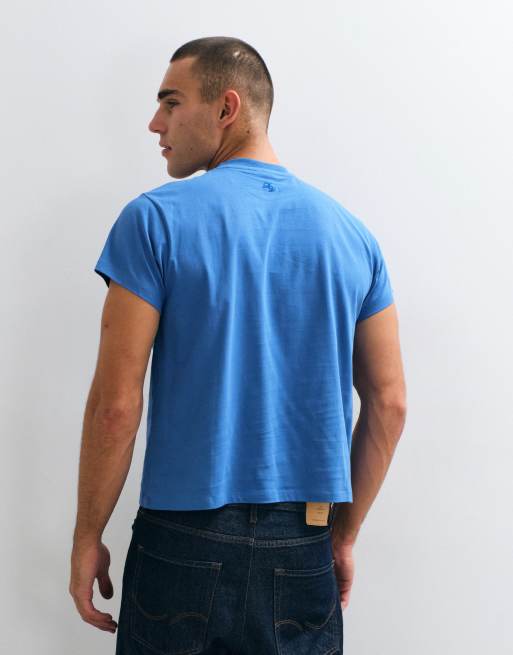 Reclaimed Vintage slim crop boxy oversized T-shirt i blå, 4 af 5