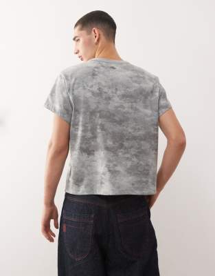 Reclaimed Vintage Slim Crop Boxy T-shirt In Gray