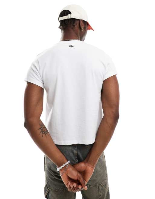 Reclaimed Vintage slim crop boxy t-shirt in white