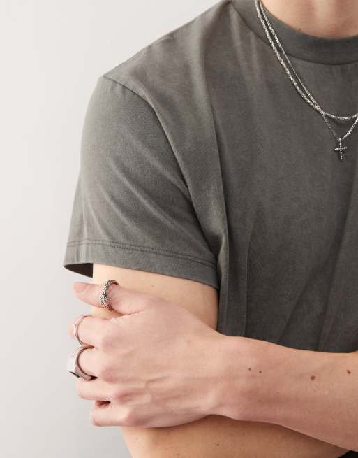 Reclaimed Vintage slim cropped boxy t-shirt in khaki