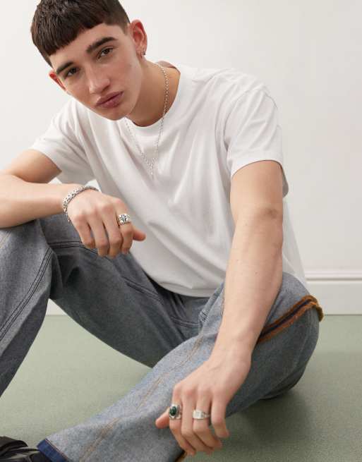Reclaimed Vintage slim cropped boxy t shirt in white