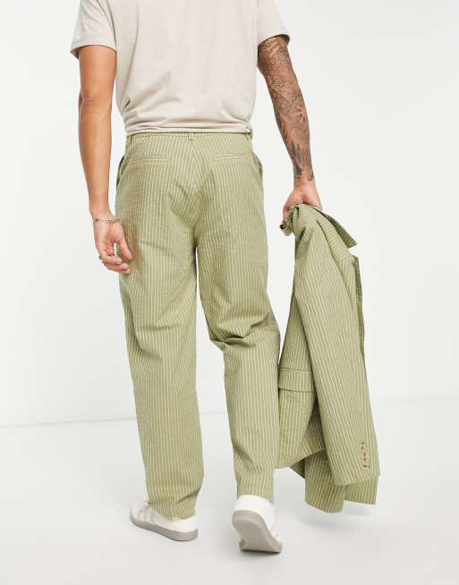 Reclaimed Vintage slim leg trouser in summer pinstripe ASOS