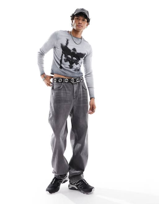 Reclaimed Vintage slim long sleeve skate tee with y2k