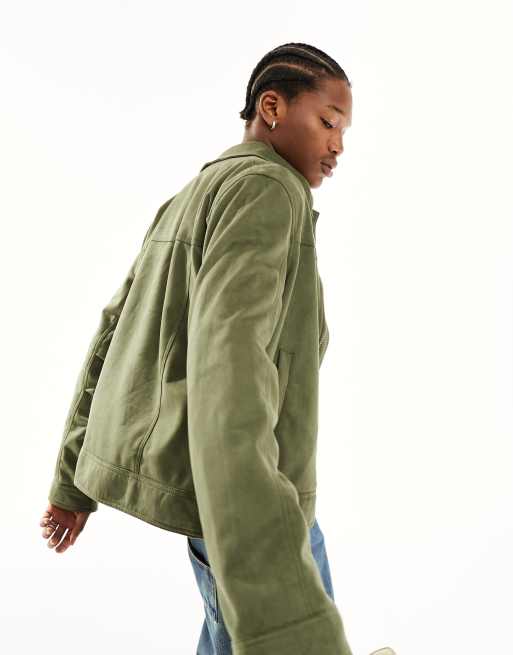 Reclaimed Vintage slim trucker jacket in faux suede ASOS