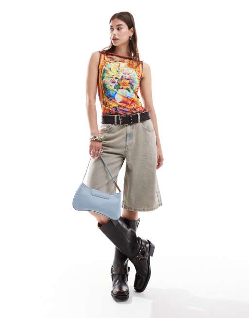Reclaimed Vintage slinky singlet in abstract art print, 3 of 4