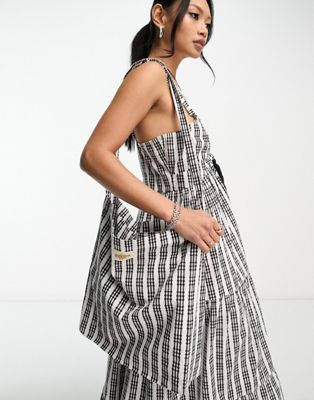 Reclaimed Vintage slouch gingham tote co-ord