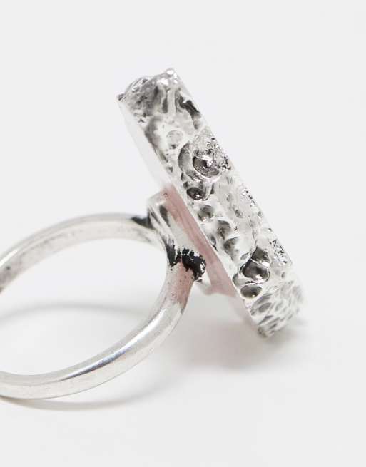 Reclaimed Vintage - Sølvfarvet ring med imiteret rosenkvarts, 3 af 4