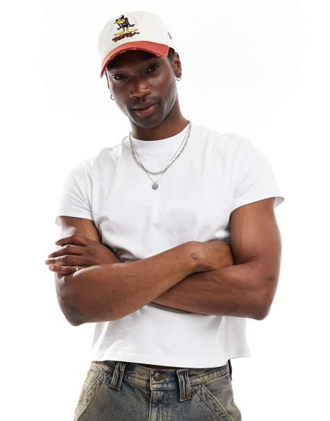 Reclaimed Vintage - Smal cropped recht T-shirt in wit - view 1