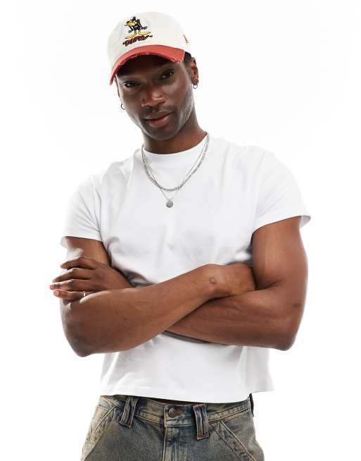 Reclaimed Vintage - Smal cropped recht T-shirt in wit