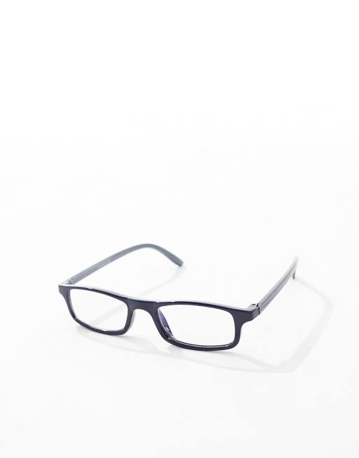 Reclaimed Vintage - Smalle briller i Y2K-stil med blue light-glas, 3 af 4