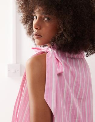 Reclaimed Vintage Smock Top With Neck Tie