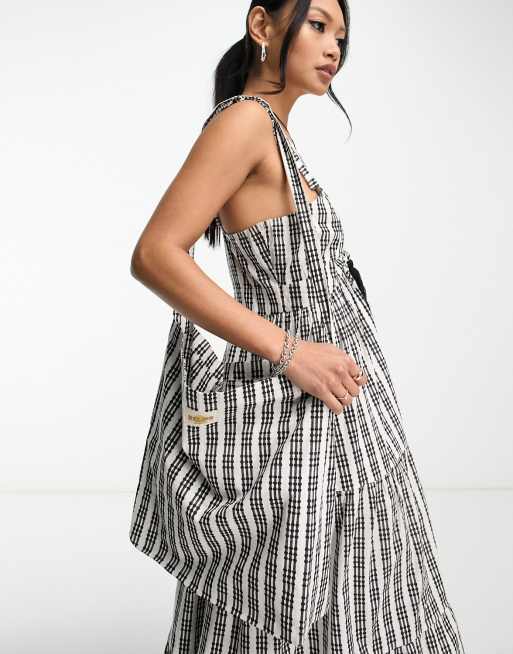 Reclaimed Vintage - Soepele tote met gingham ruit, deel van co-ord set 