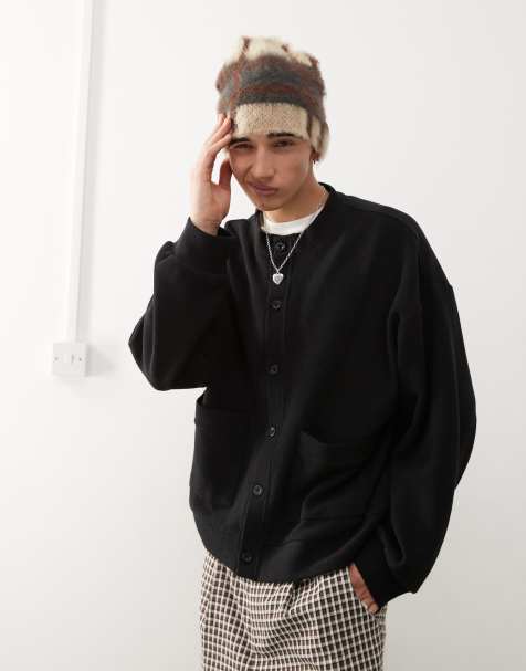 Reclaimed Vintage soft touch relaxed fit cardigan in black - view 1