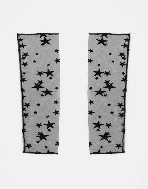 Reclaimed Vintage - Sorte handsker med stjerner i mesh