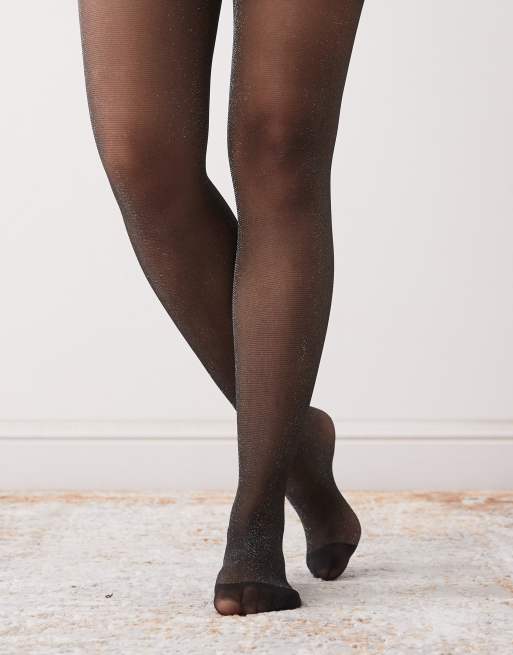 Reclaimed Vintage - Sorte tights med glimmer
