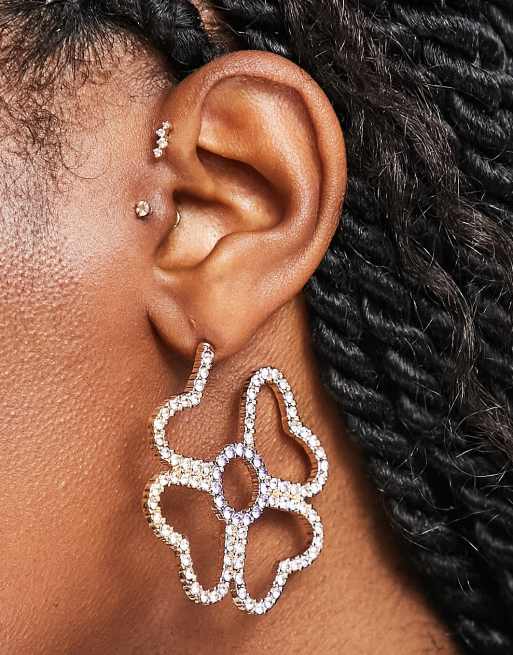 Reclaimed Vintage sparkly flower earrings ASOS