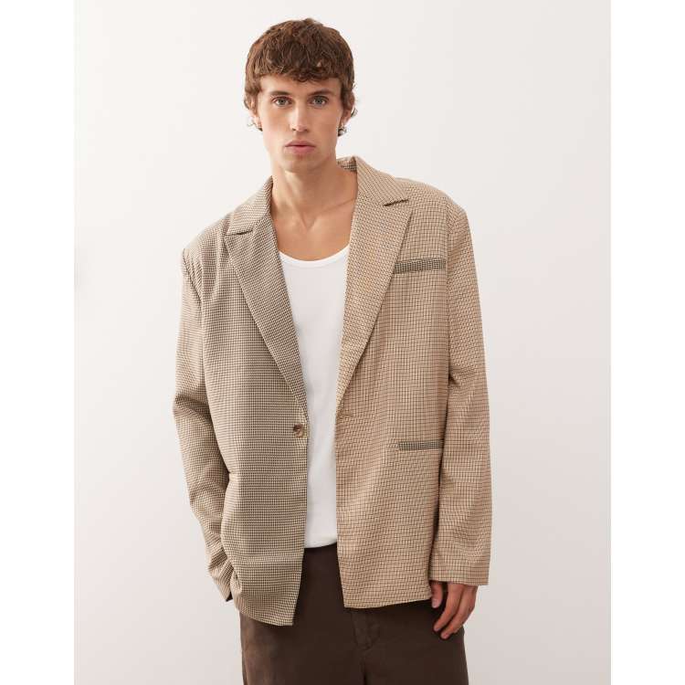 【addsore】Lapoel Check Blazer Jacket ★ Reclaimed Vintage spliced check blazer | ASOS