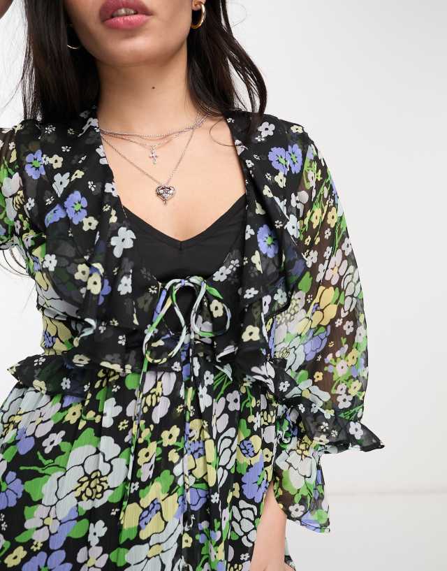 Reclaimed Vintage spliced floral print tiered maxi dress 2